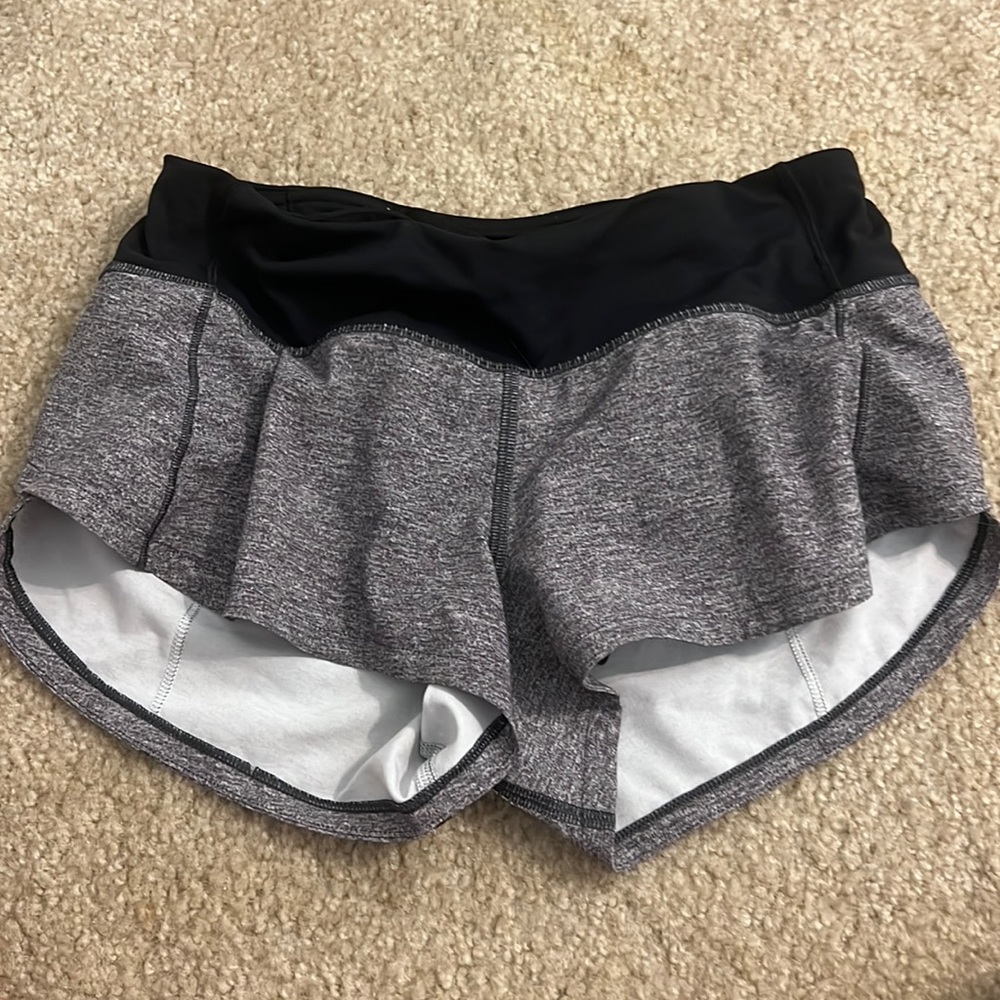 lululemon heathered grey speed ups size 0